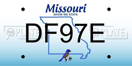 DF97E Missouri License Plate