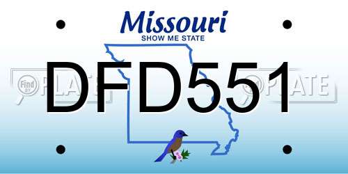 DFD551 Missouri License Plate
