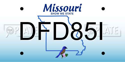 DFD85I Missouri License Plate
