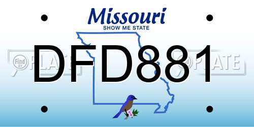 DFD881 Missouri License Plate