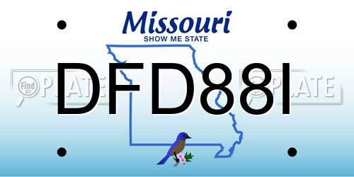 DFD88I Missouri License Plate