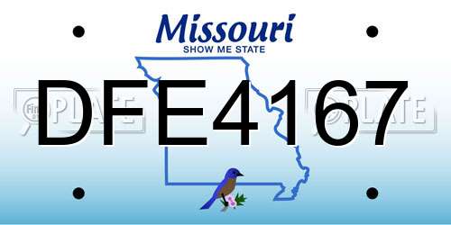DFE4167 Missouri License Plate