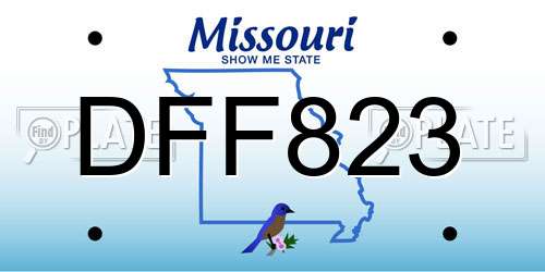 DFF823 Missouri License Plate