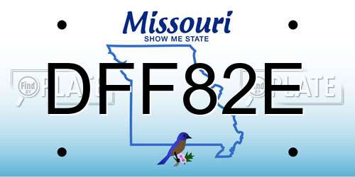 DFF82E Missouri License Plate