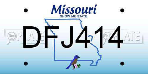 DFJ414 Missouri License Plate