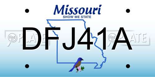 DFJ41A Missouri License Plate