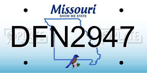 DFN2947 Missouri License Plate