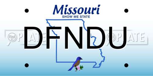 DFNDU Missouri License Plate