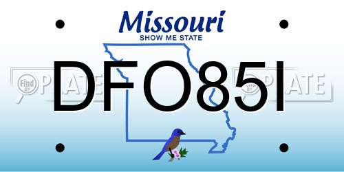 DFO85I Missouri License Plate