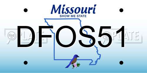DFOS51 Missouri License Plate