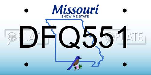DFQ551 Missouri License Plate