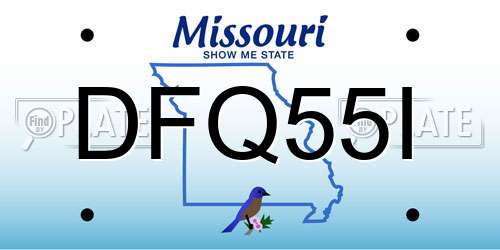 DFQ55I Missouri License Plate