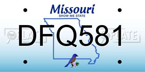 DFQ581 Missouri License Plate