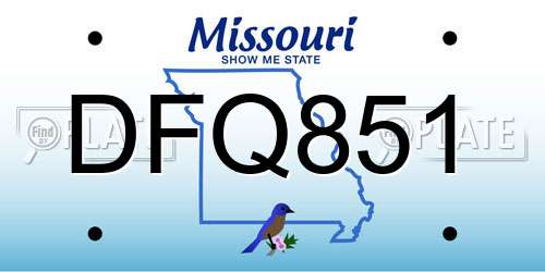 DFQ851 Missouri License Plate
