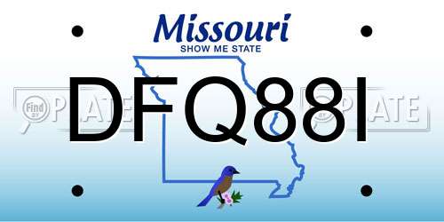 DFQ88I Missouri License Plate