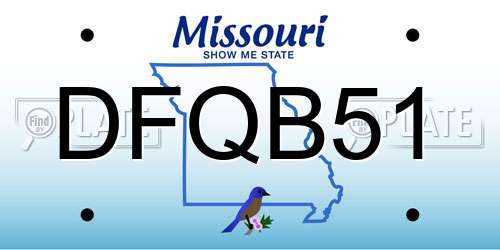 DFQB51 Missouri License Plate