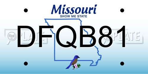 DFQB81 Missouri License Plate