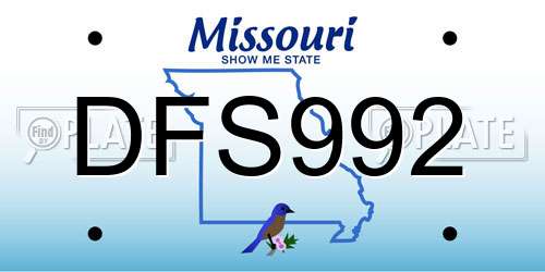 DFS992 Missouri License Plate