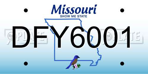 DFY6001 Missouri License Plate