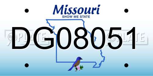 DG08051 Missouri License Plate
