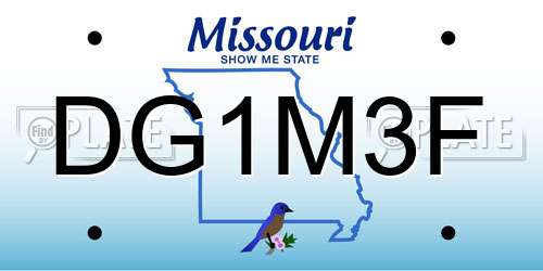 DG1M3F Missouri License Plate