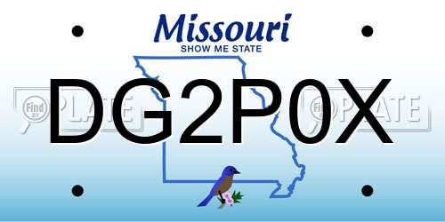DG2P0X Missouri License Plate