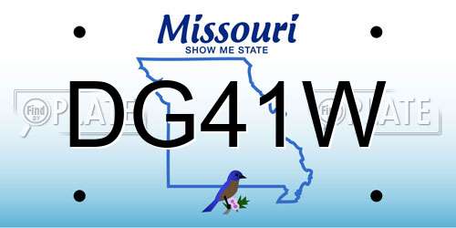 DG41W Missouri License Plate