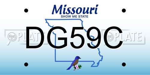 DG59C Missouri License Plate