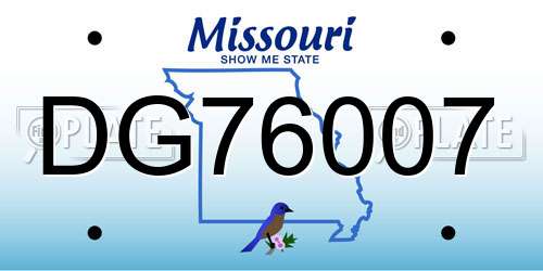 DG76007 Missouri License Plate