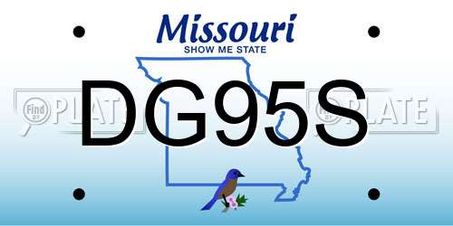 DG95S Missouri License Plate