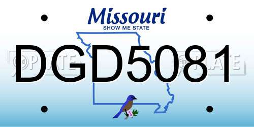 DGD5081 Missouri License Plate