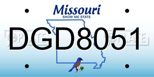 DGD8051 Missouri License Plate