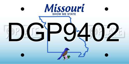 DGP9402 Missouri License Plate