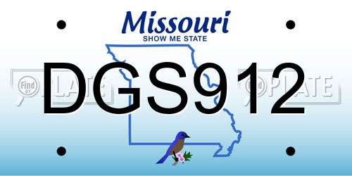 DGS912 Missouri License Plate