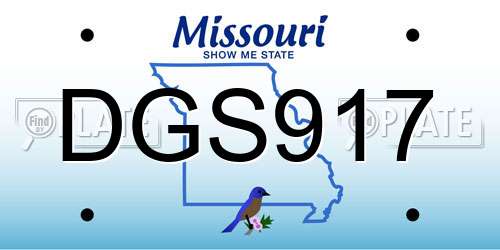 DGS917 Missouri License Plate