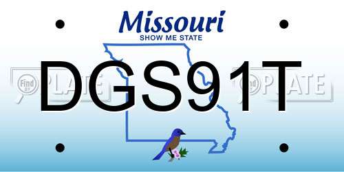 DGS91T Missouri License Plate