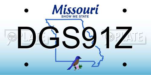 DGS91Z Missouri License Plate