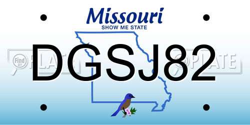 DGSJ82 Missouri License Plate
