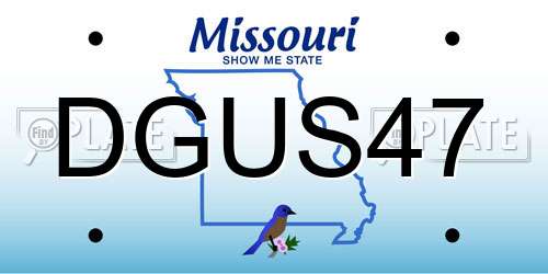 DGUS47 Missouri License Plate