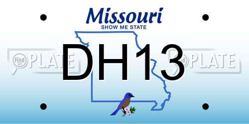 DH13 Missouri License Plate