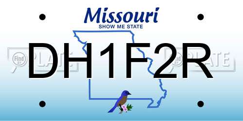 DH1F2R Missouri License Plate