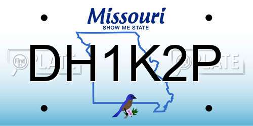 DH1K2P Missouri License Plate