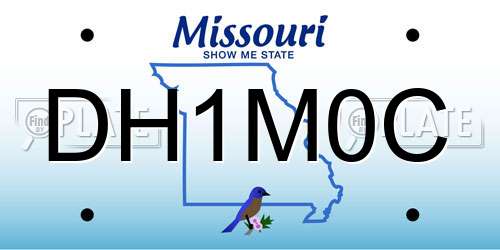 DH1M0C Missouri License Plate