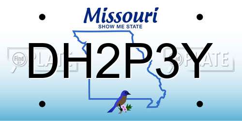 DH2P3Y Missouri License Plate