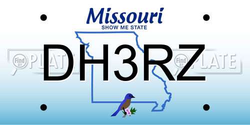 DH3RZ Missouri License Plate