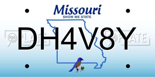 DH4V8Y Missouri License Plate