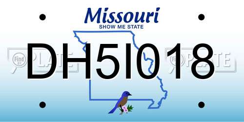 DH5I018 Missouri License Plate