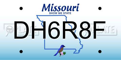 DH6R8F Missouri License Plate