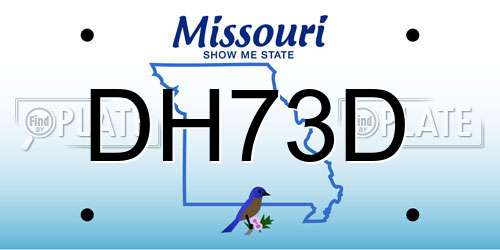 DH73D Missouri License Plate