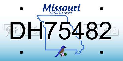 DH75482 Missouri License Plate